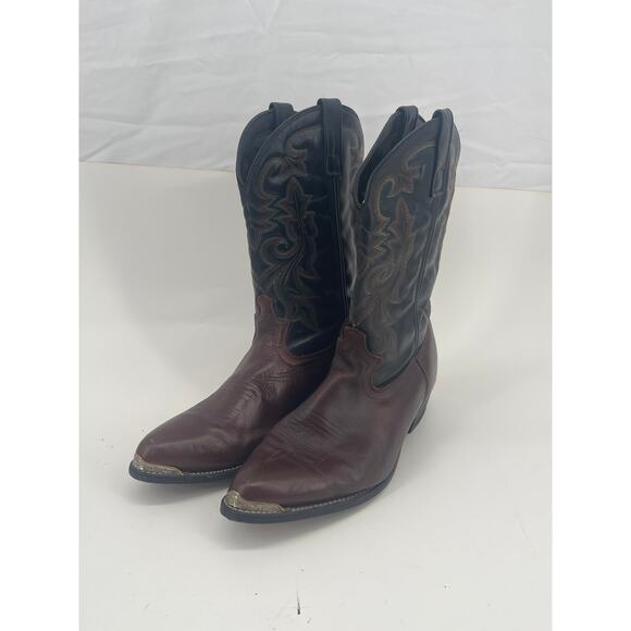 Justin RB913 Men\'s Size 13 EW Brown Black Leather Western Cowboy Boots Metal main image 7